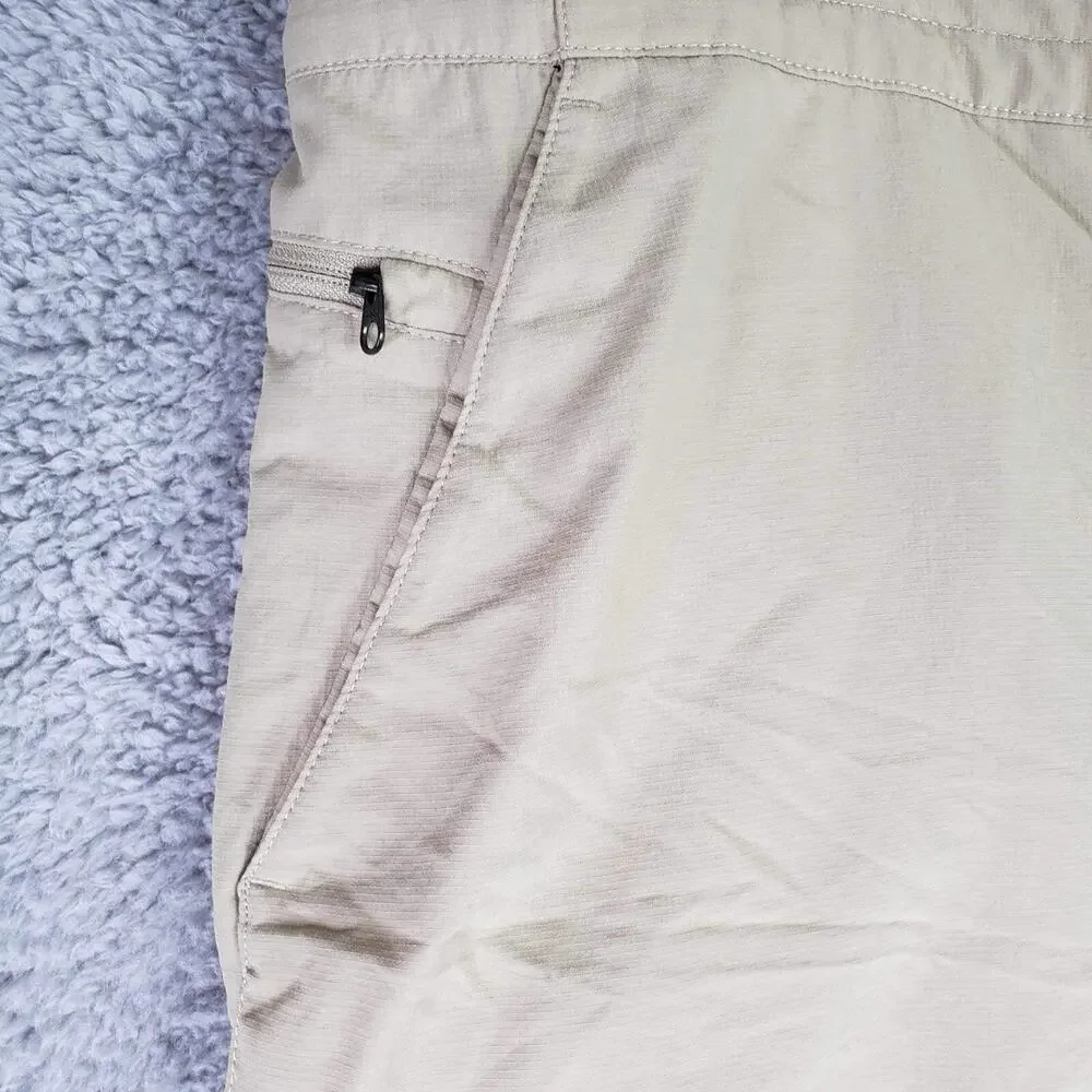 The North Face Shorts Mens Size XXL Tan Beige Hiking Nylon Flat Front